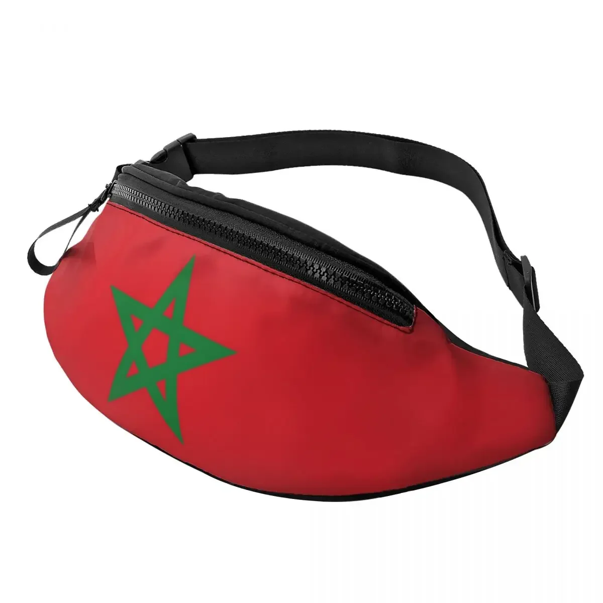 

Custom The Flag Of Morocco Fanny Pack for Men Women Fashion Crossbody Waist Bag Cycling Camping Phone Money Pouch