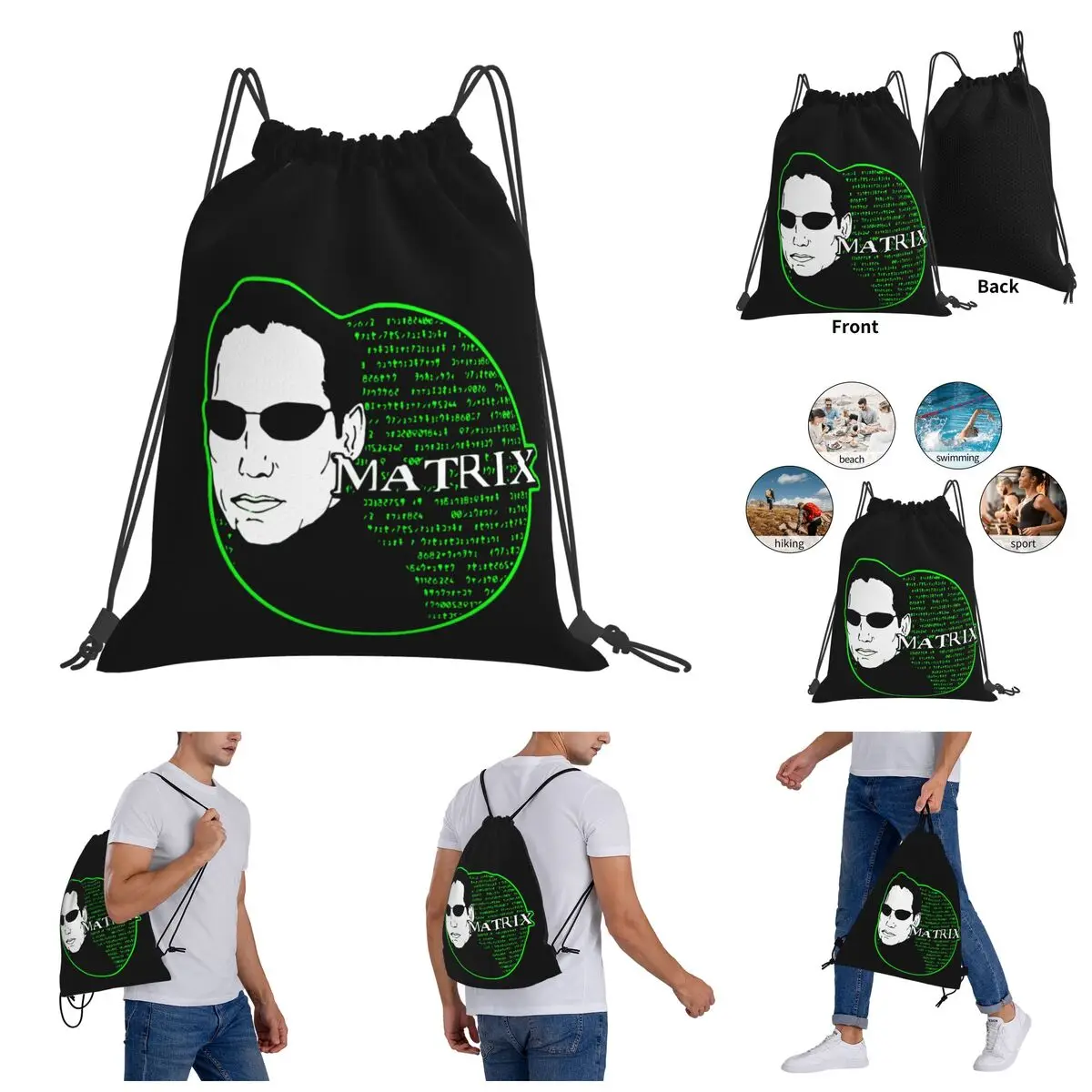 

Backpack Joke Drawstring Bags Gym Bag The Matrix Long Creative Infantry pack