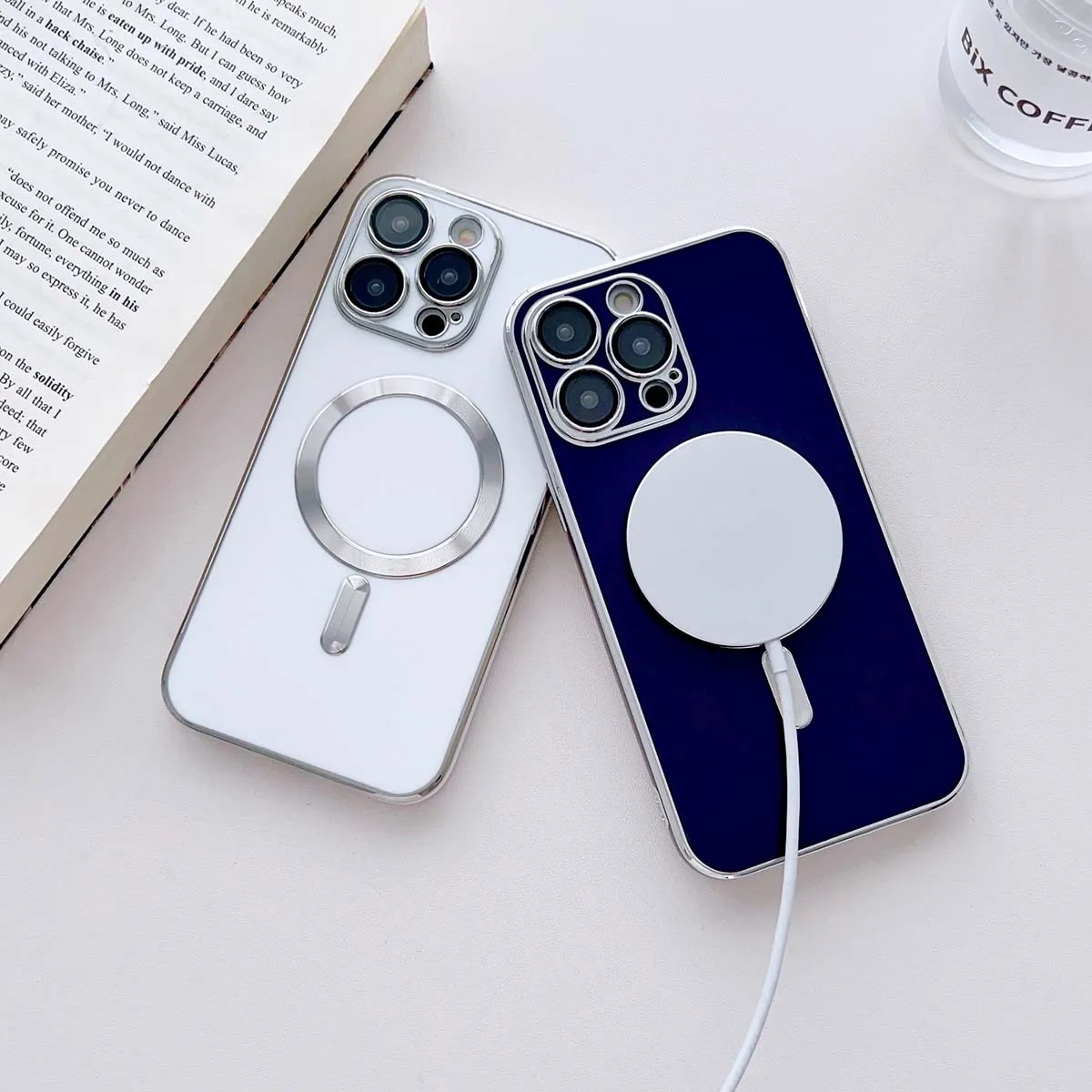 

Fashion Magnetic TPU Phone Case For Magsafe For iPhone 14 13 12 11 Pro Max 14 Plus Plating Soft Silicone Wireless Charging Cover