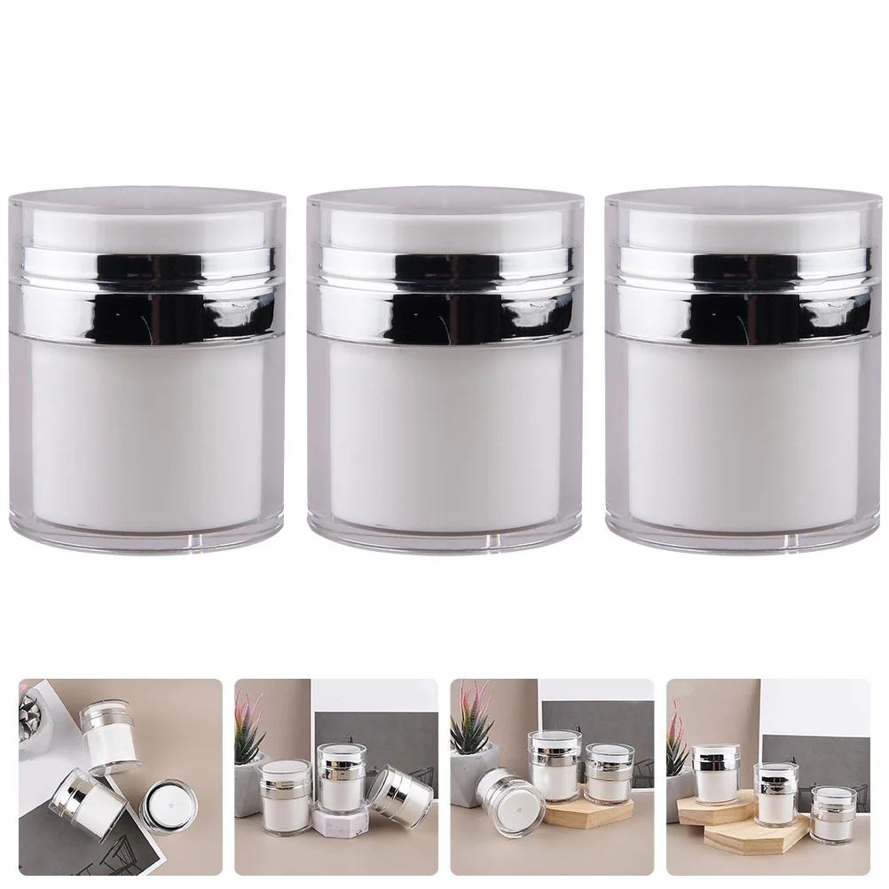 

3 Pcs Cream Bottle Press Jar Travel Leak Proof Containers Jars Pp Leakproof Sub