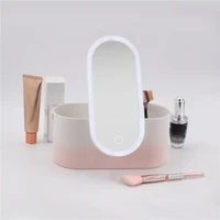 makeup mirror train case portable women travel make up bags cosmetic organizer box with led lights mirror travelling toiletry