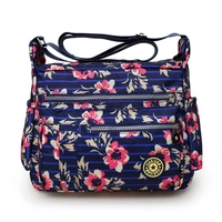 flowers shoulder bags for women lady rural style messenger bags oxford waterproof crossbody bags black fashion cloth satchels