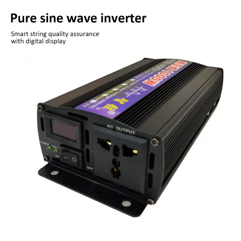 

1000W Pure Sine Inverter Car Home Solar Inverters Power Converter DC 12V 24V To AC 220V Voltage 50Hz Converter Car Inverters