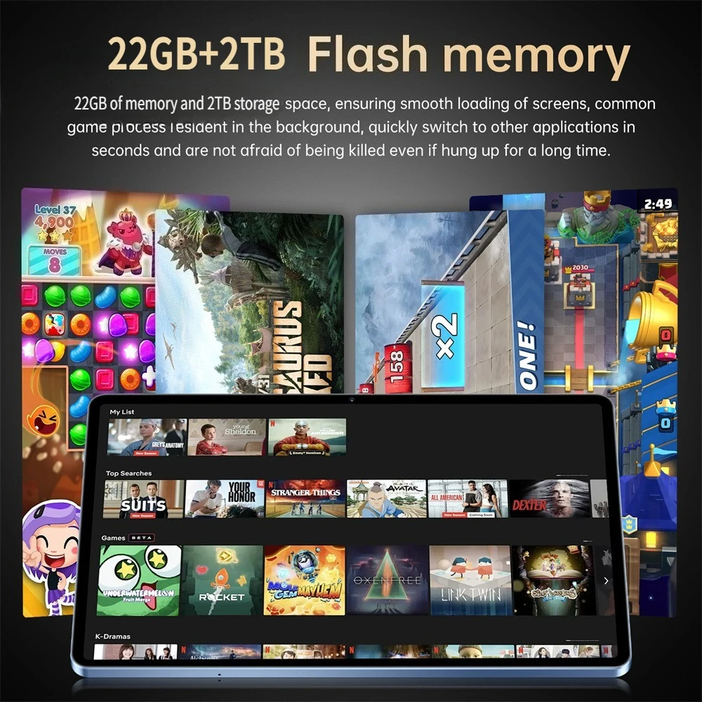 Фото Pad 7s pro Global Version Оригинальные планшеты Android 15 Snapdragon 8 gen3 Tab 22 ГБ + 2 ТБ 5G Dual SIM 10000 мАч Wi-Fi Детский планшетный ПК №2