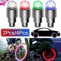 4pcs waterproof auto auto wheel tire light hub lamp air valve stem led light with cap cover car styling light colorful bike