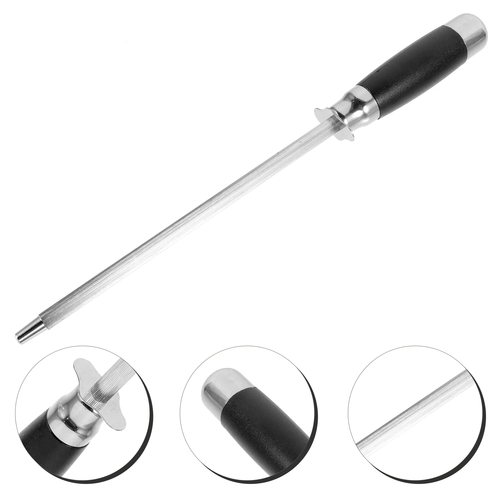 

Kitchen Knife Sharpener Sharpening Rod Chef Rods Grip Cutters Steel Cutting Tool Stainless