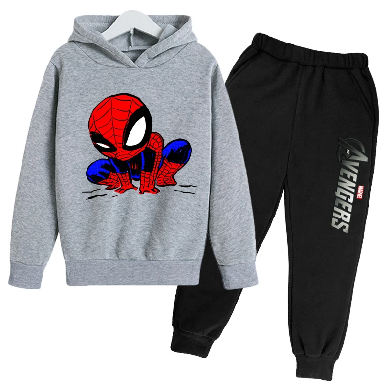 

Модный Костюм Marvel-Человек-паук для маленьких мальчиков, Осенний повседневный комплект одежды, топ, комплект детской одежды из 2 предметов дл...