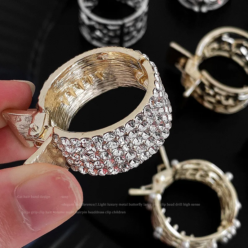 Женская элегантная роскошная круглая металлическая заколка Стразы для конского