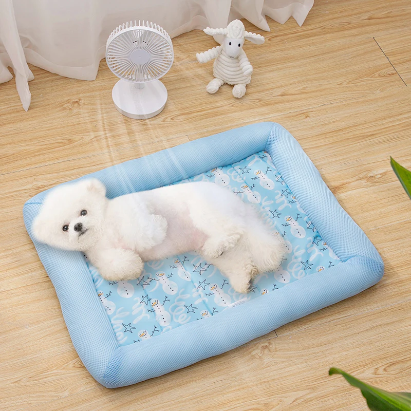 Durable Pet Dog Cooling Nest Summer Cat Kennel Sleeping Pad Puppy Breathable Ice Bed Mat Small Medium Pet Blanket Accessories