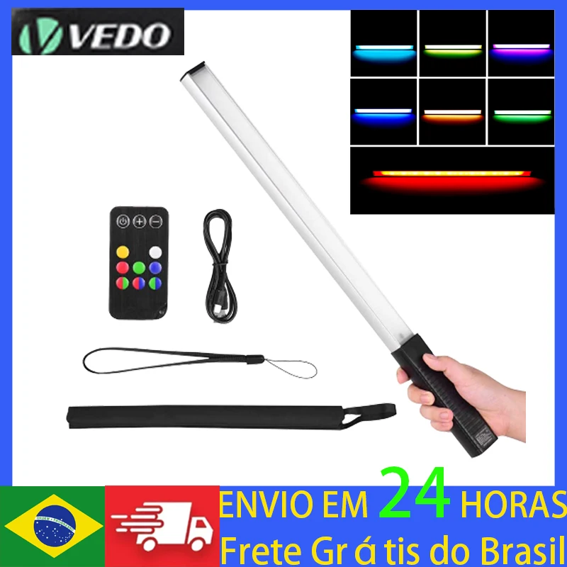 

Vedo Q508A Handheld RGB Colorful Stick Light USB rechargeable 10W LED Light Wand 3000K-5700K Photography Studio Lamp