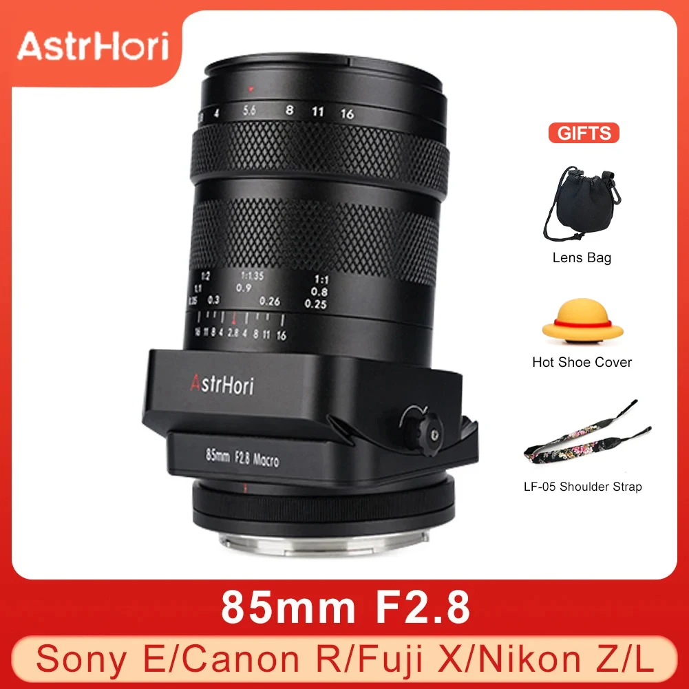 Полнокадровый ручной объектив AstrHori 85 мм F2.8 с наклоном и средней формой для Sony E Nikon