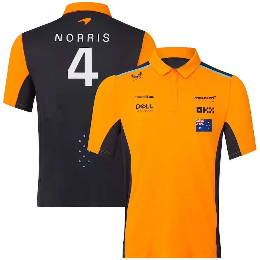 McLaren 2023 Team Lando Norris Driver Polo Oscar Piastri Polo Senna Uniform Moto Cycling Suit Formula One Racing Suit F1 Shirt