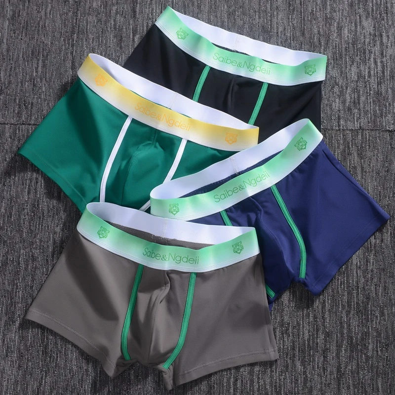 

Трусы-боксеры AIIOU мужские однотонные, модное нижнее белье из хлопка, дышащие мягкие шорты, пикантные трусы