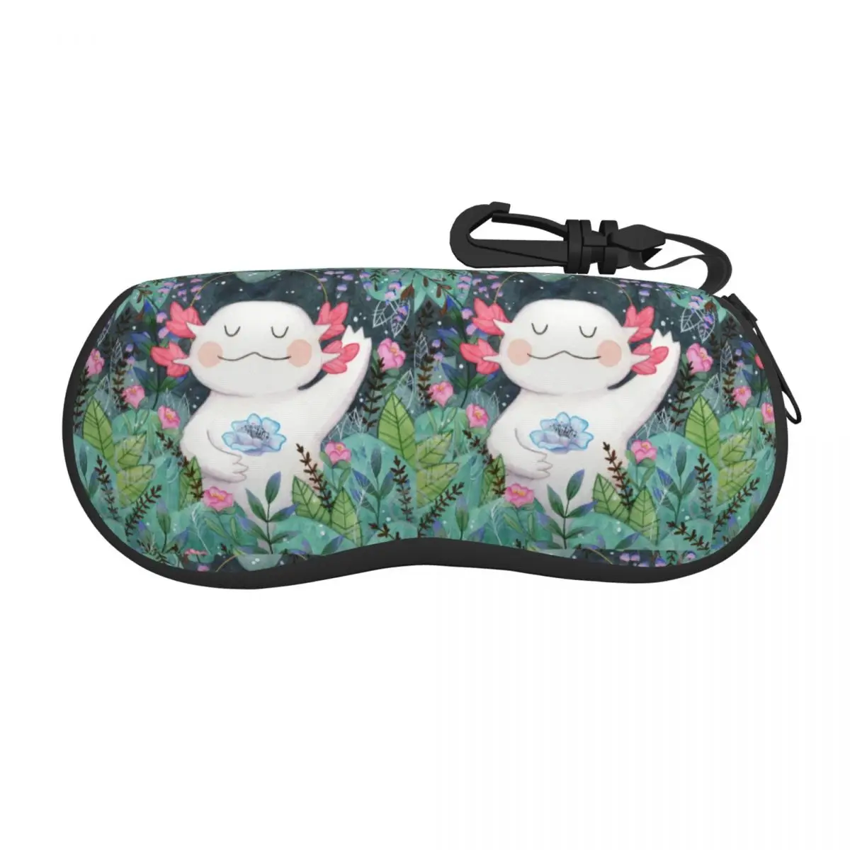 

Custom Cute Axolotl In Flower Guardian Shell Glasses Case Travel Salamander Animal Eyeglasses Case Sunglasses Protector Box