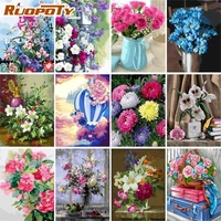 ruopoty oil paint by numbers kits for adults flower picture by number handmade unique diy gift 40x50cm frame home decor arts