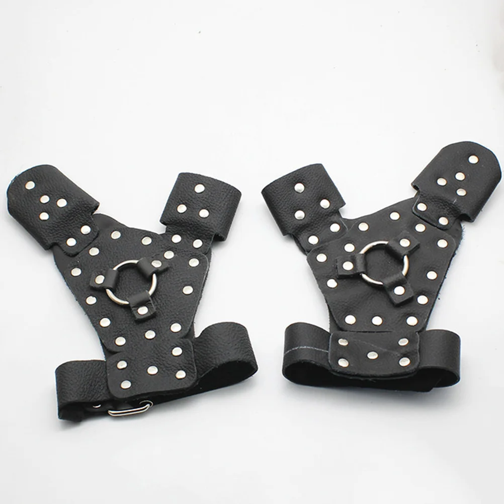 

2 Pair Handguard Efficient Professional Durable Leather Wristband Bracer Handguard for Fishing Slingshot