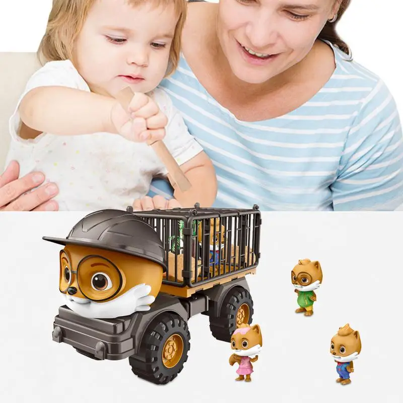 

Construction Truck Toys Engineering Carrier Squirrel Shape Truck Toys Portable Squirrel Toys Multifunctional For Nursery