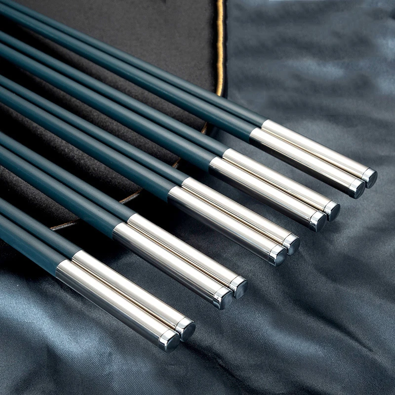 

AJOYOUS 5 pairs long stainless steel chopsticks