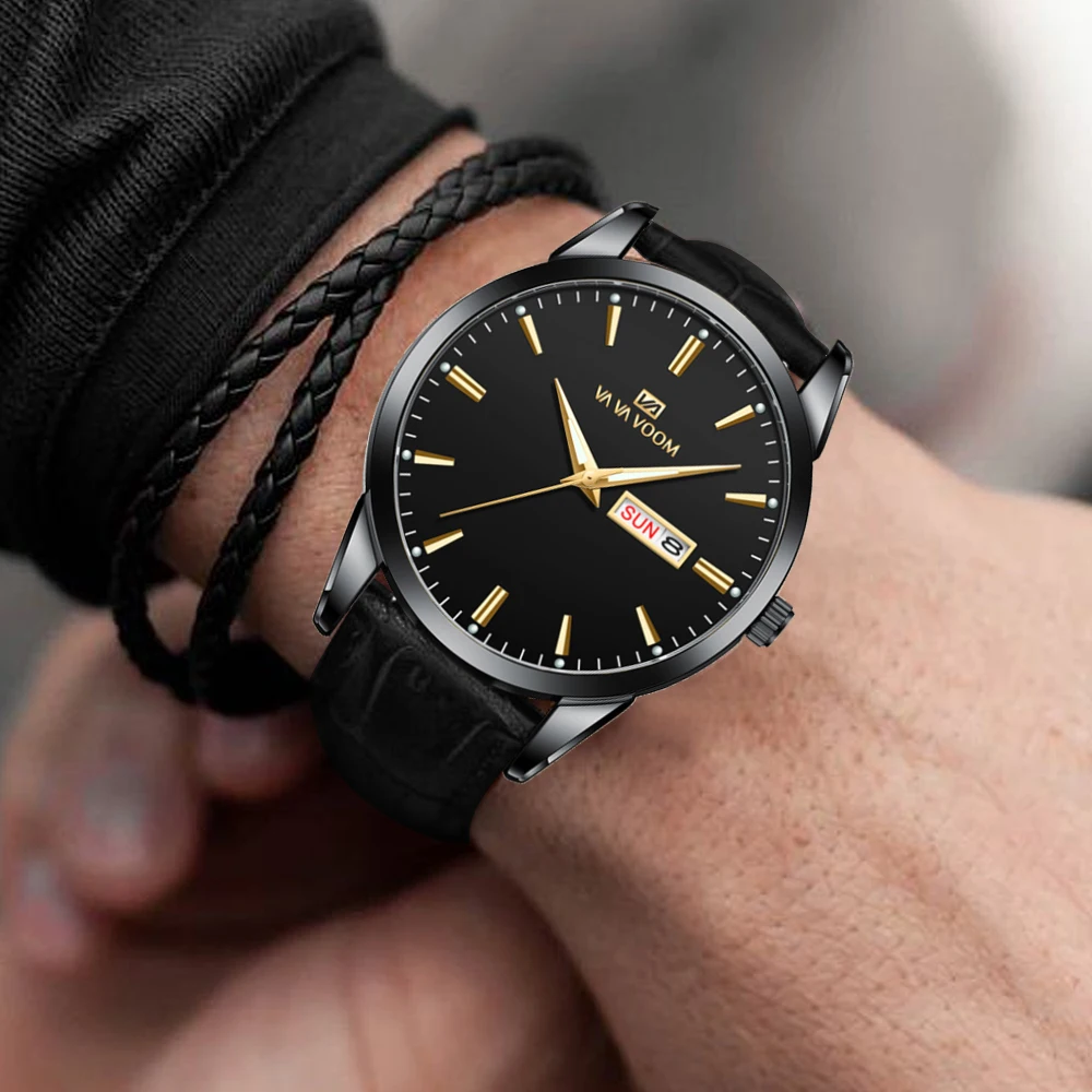 Новинка 2023 мужские деловые часы классические в британском стиле с кожаным