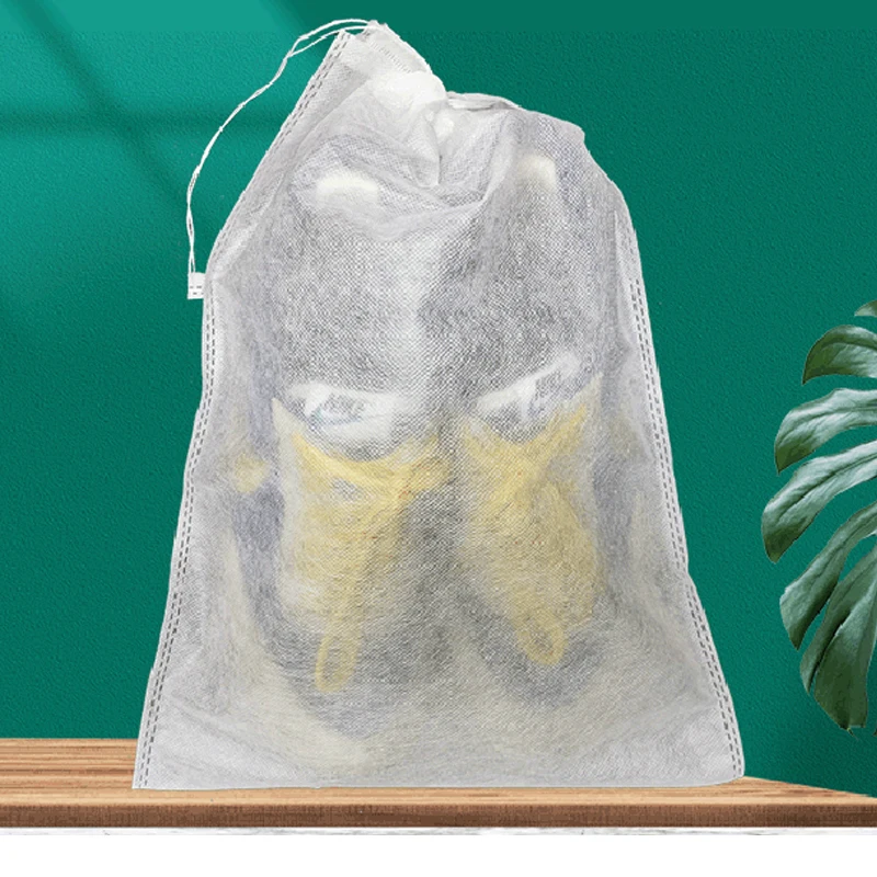 

Easy 100Pcs Non-Woven Shoe Dust Covers Dustproof Drawstring Clear Storage Bag Travel Pouch Shoe Bags Home Storage Organization