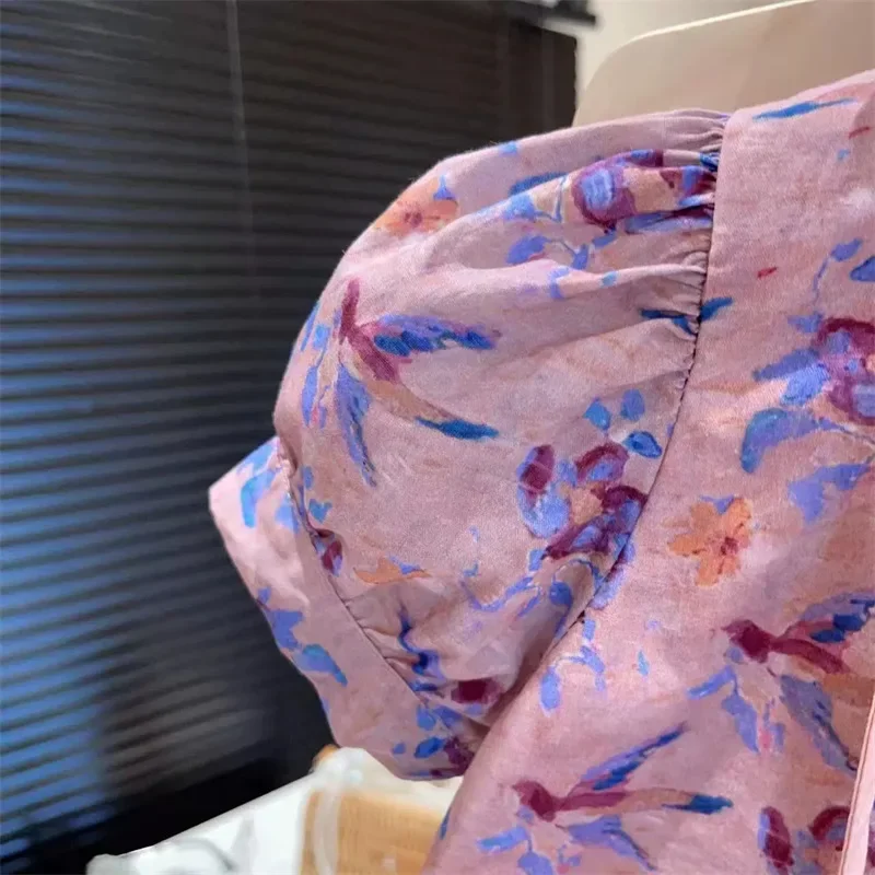 w komplecie ubrań dla dziewczynek Letnia koszula z bufiastymi rękawami + spodnie Moda Retro Księżniczka Odzież dziecięca Garnitury Ubranka