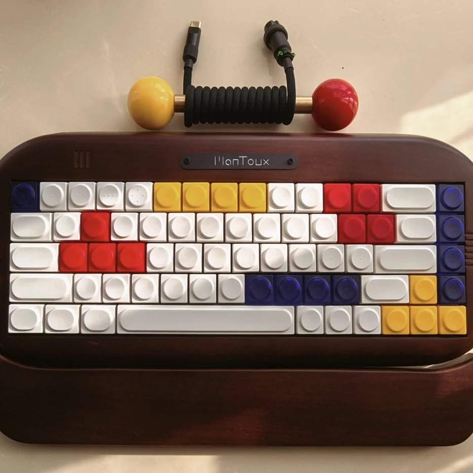Фото Doys Красочный строительный блок Клавиатура MX Механическая клавиатура PBT Keycap 1U Игрушка без резьбы Низкопрофильные колпачки для клавиш Аксессуары для ПК Подарок №1