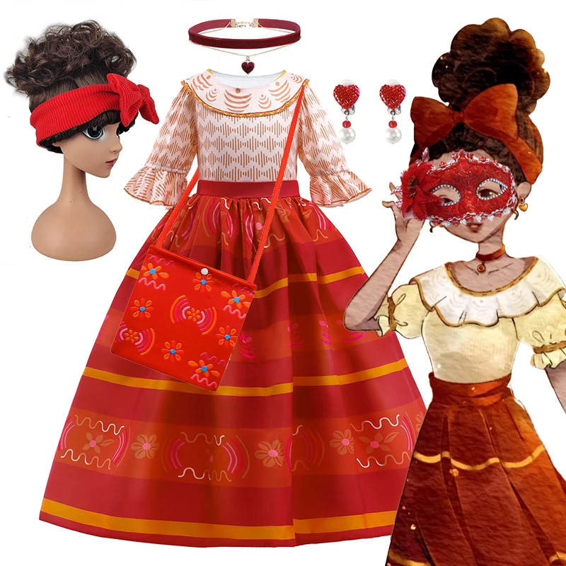 

Disney Encanto Girls Dolores Madrigal Princess Dress Children Cosplay Costume Dress Up Clothes Carnival Party Halloween Vestidos