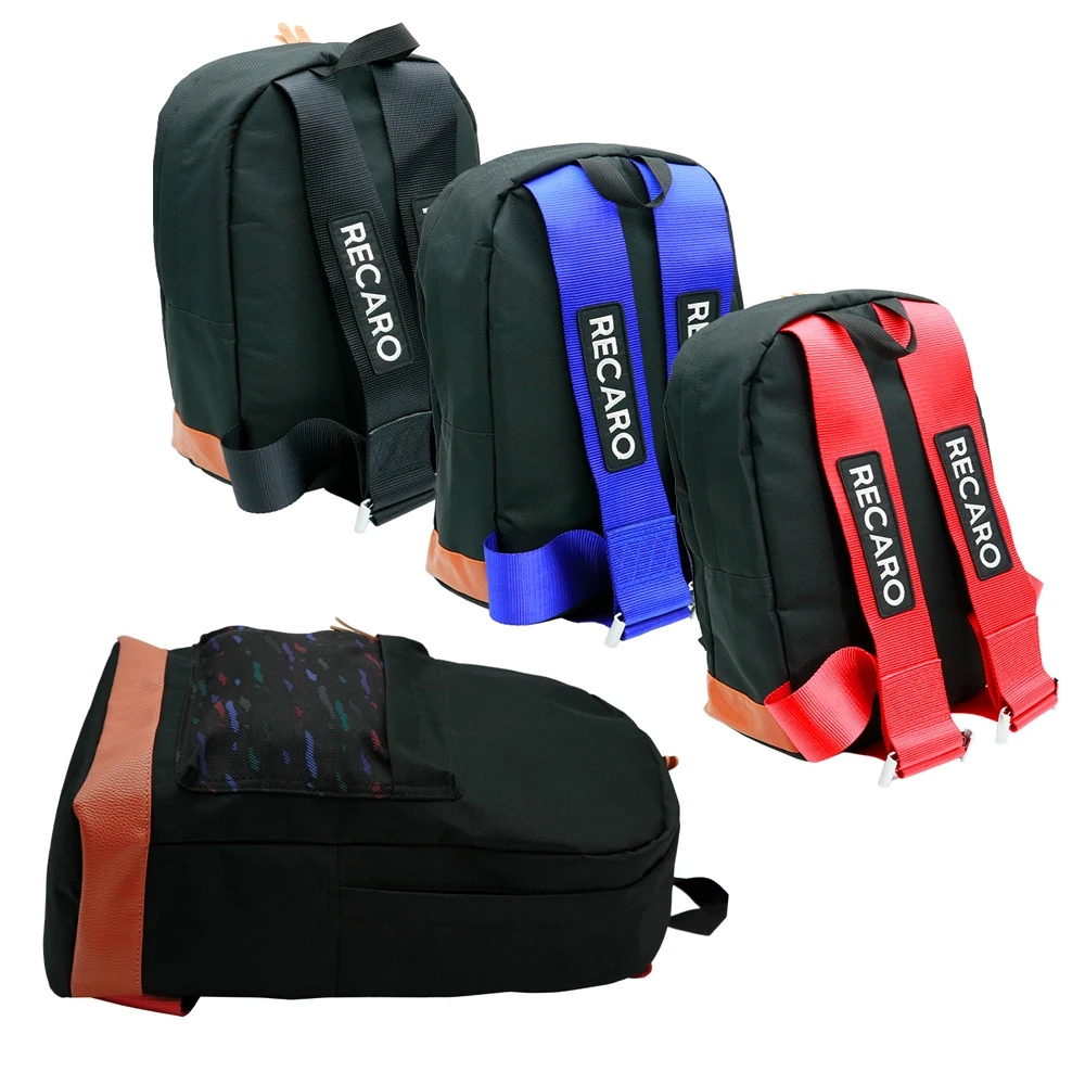 Школьный рюкзак RECARO Racing с тканевым ремнем в стиле JDM автомобильный холщовый