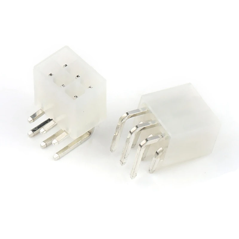 

200Pcs 4.2 MM 6 Pin Header Male Pin Graphics Card GPU PCI-E Pcie Power Connector Double Row Bending Needle Socket