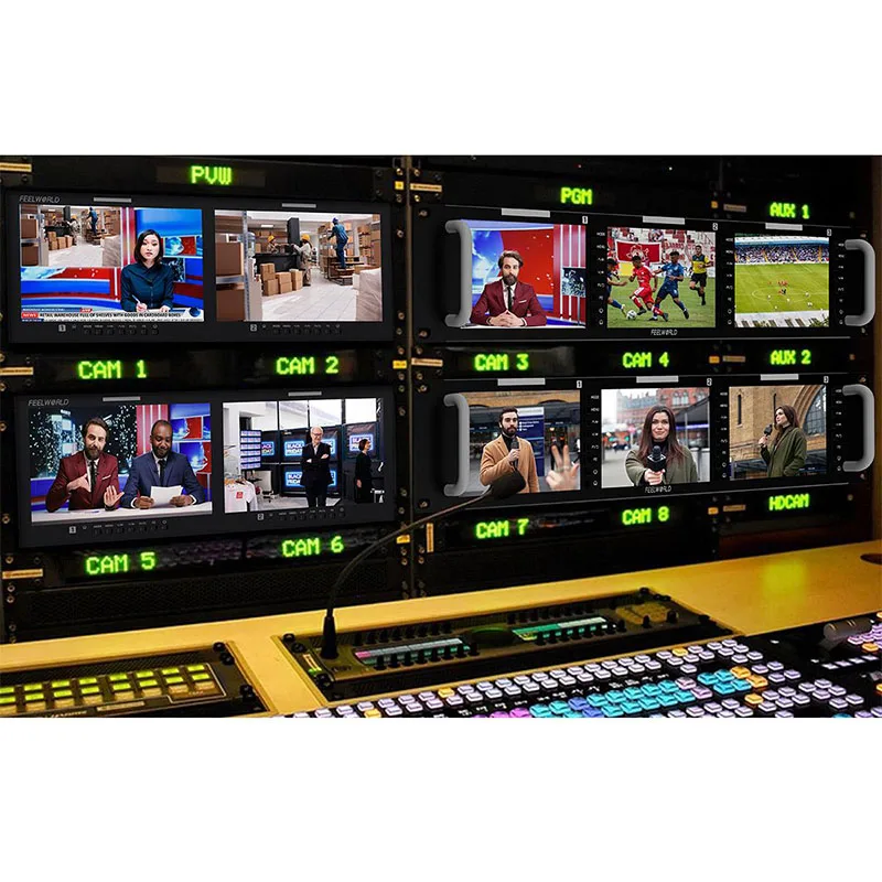 FEELWORLD D101 PLUS двойной 10 1-дюймовый монитор 4RU для монтажа в стойку 4K HDMI SDI 1920x1200IPS