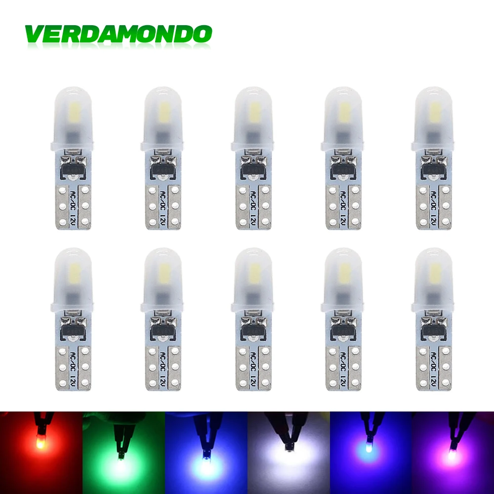 10Pcs T5 W3W 2 SMD 3014 cruscotto lampadine a LED per Auto 12V DC W1.2W 70 73 74 79 85 indicatore cuneo lampada di riscaldamento dello strumento automatico