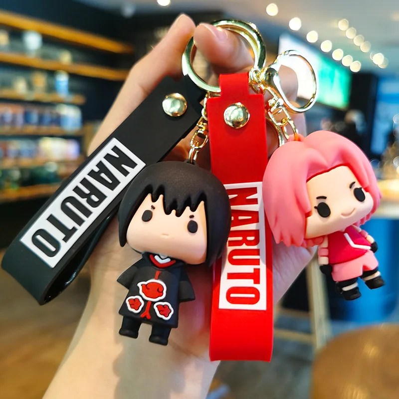 

Naruto Keychain Cute Anime Figures Nine Tailed Mode Pain Yahiko Fashion Backpack Keychain Bag Keyring Doll Pendant Birthday Gift