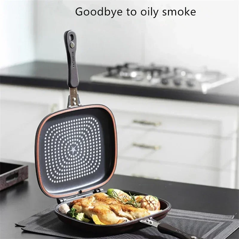 Сковорода антипригарная 32/28 см двусторонняя для барбекю