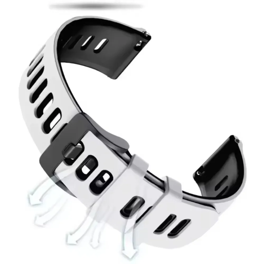 Фото Двухцветный силиконовый ремешок 20/22 мм для Garmin Forerunner 970 55 265 165, дышащий ремешок для часов Garmin Venu 3/Vivomove Trend/Active 6 №4