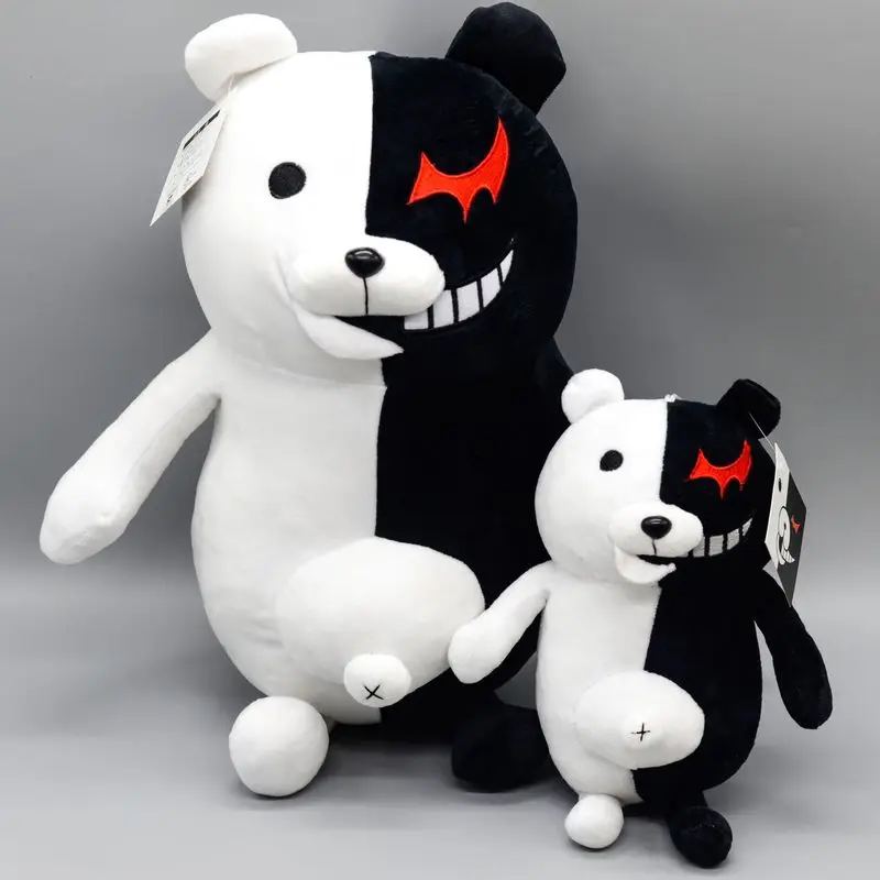 Чёрно-белая медвежонок мягкая заполненная плюшевая игрушка Super Danganronpa Dangan Ronpa 2 Monokuma Dark Wind Аниме Игра Кукла Подарок для детей.