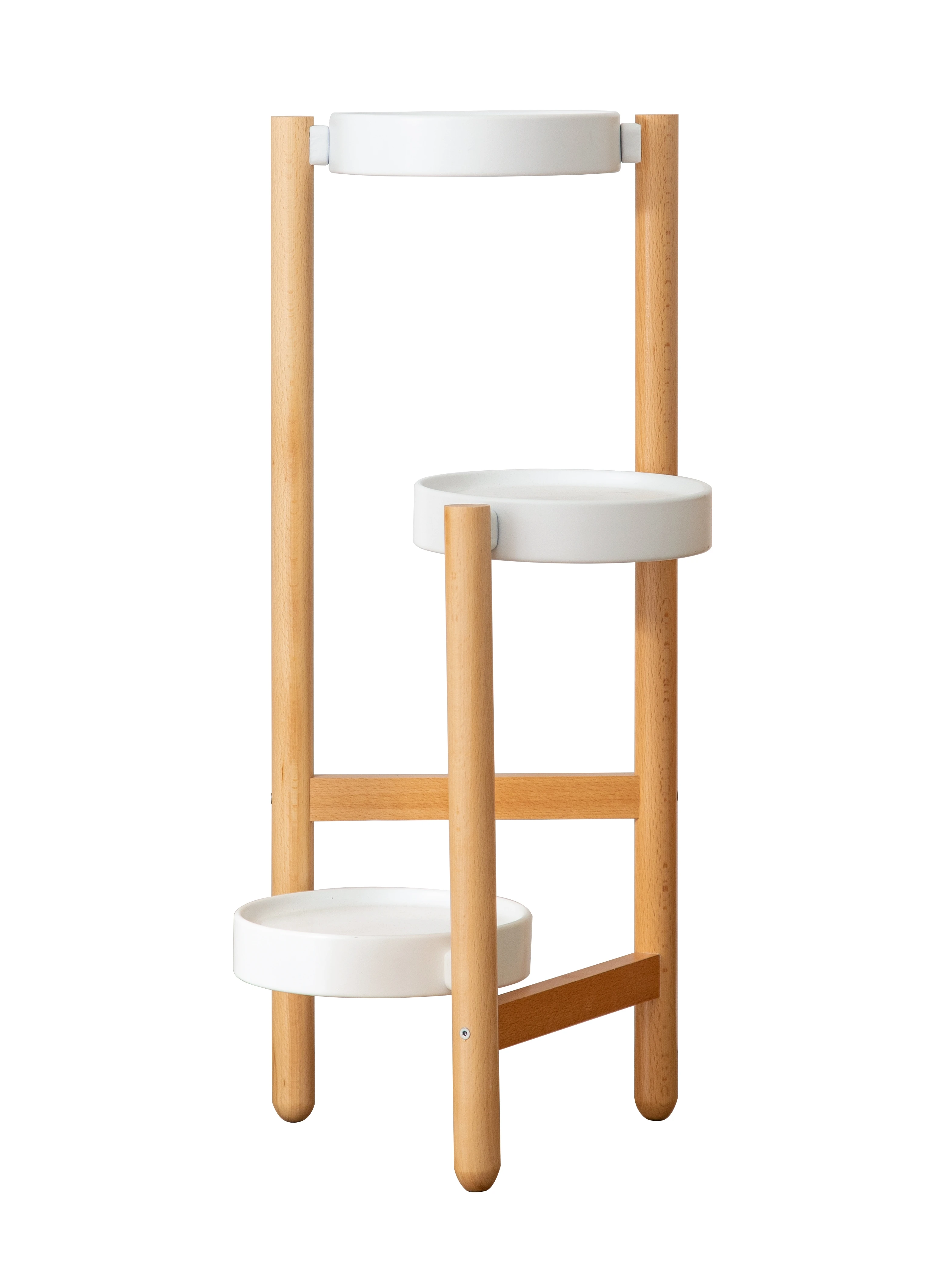 Трехярусная высокая стойка для растений деревянная полка угловая витрина