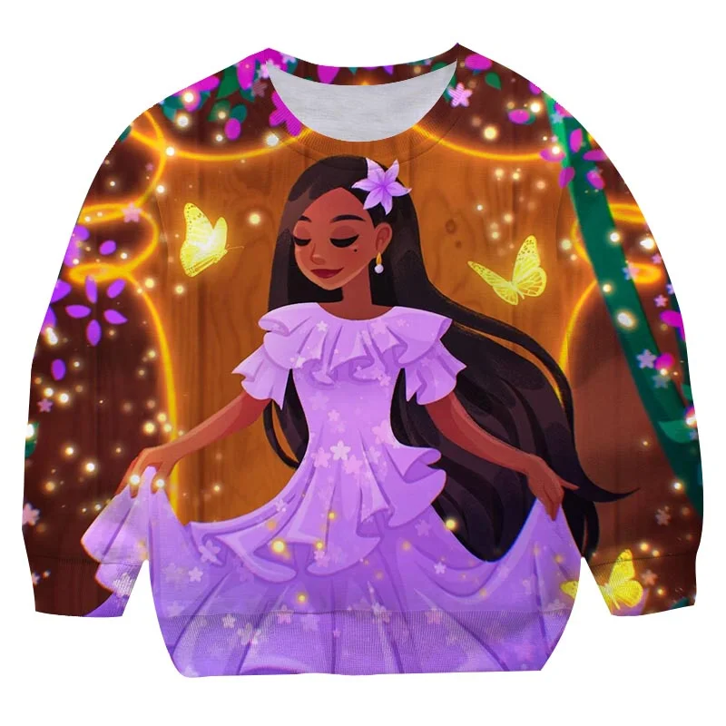 

Spring Autumn Encanto Sweatshirts For Girls Cotton Children Cartoon Anime Printed Casual Sport Kids O-Neck Pullover Costumes