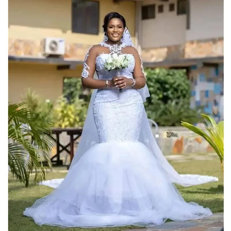 Роскошное женское ТРАПЕЦИЕВИДНОЕ свадебное платье кружевное прозрачное с