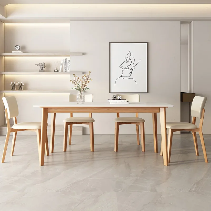 Европейский дизайнерский обеденный стол белый многофункциональный современный