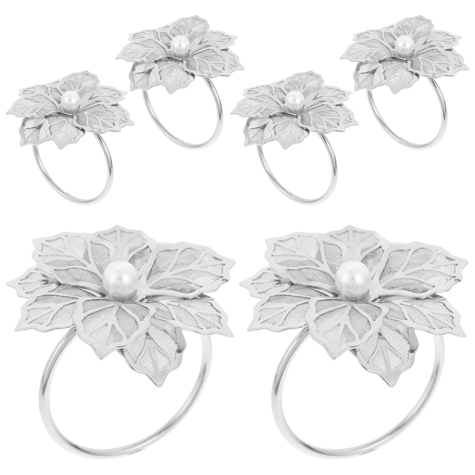 

Napkin Rings Holder Flower Ring Serviette Table Buckle Party Wedding Rose Floral Easter Farmhouse Circle Ties Clasp Bands Modern
