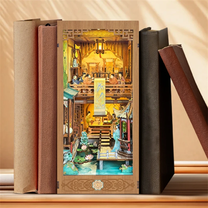DIY деревянный книжный уголок набор картинок в статуэтках династии Сун миниатюры