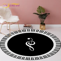 new colorful music symbol carpet piano keys black white round rugs non slip area rug for living room bedroom foot pad decoration