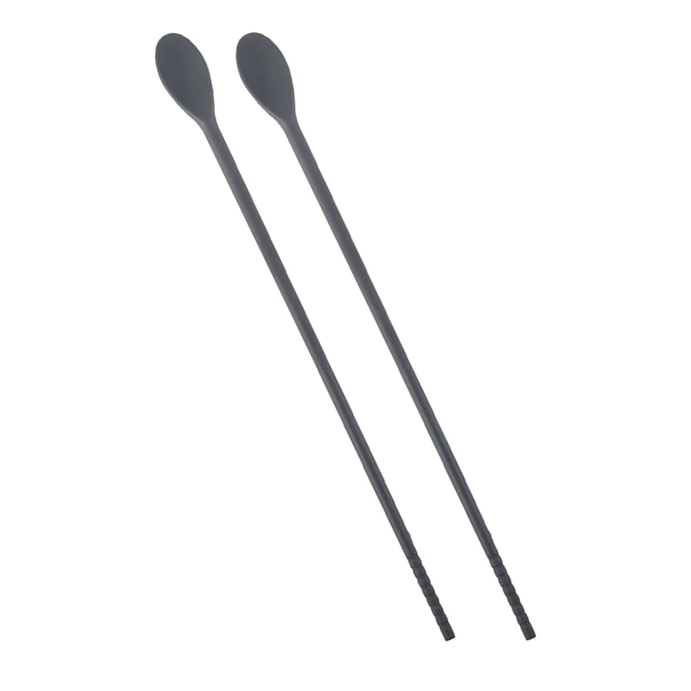 

Chopsticks Spoon Cooking Stirring Coffee Silicone Beverage Stir Stirrer Mixing Cocktail Stirrers Sticks Spoons Stick Reusable