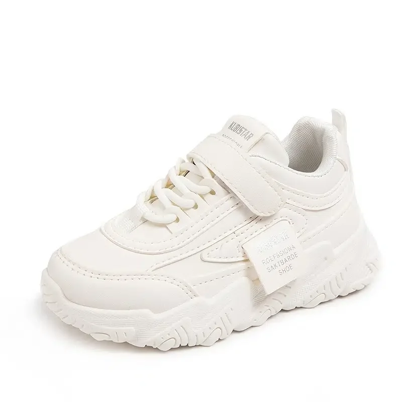 Leather Basketball Shoes Hook And Loop Design Warm Shoes For Winter Suitable For Outdoor Sports