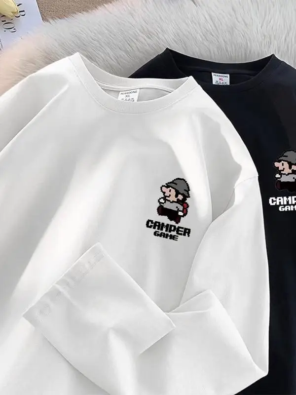 280 г тяжелая рубашка с длинными рукавами мужская и женская весенне-осенняя