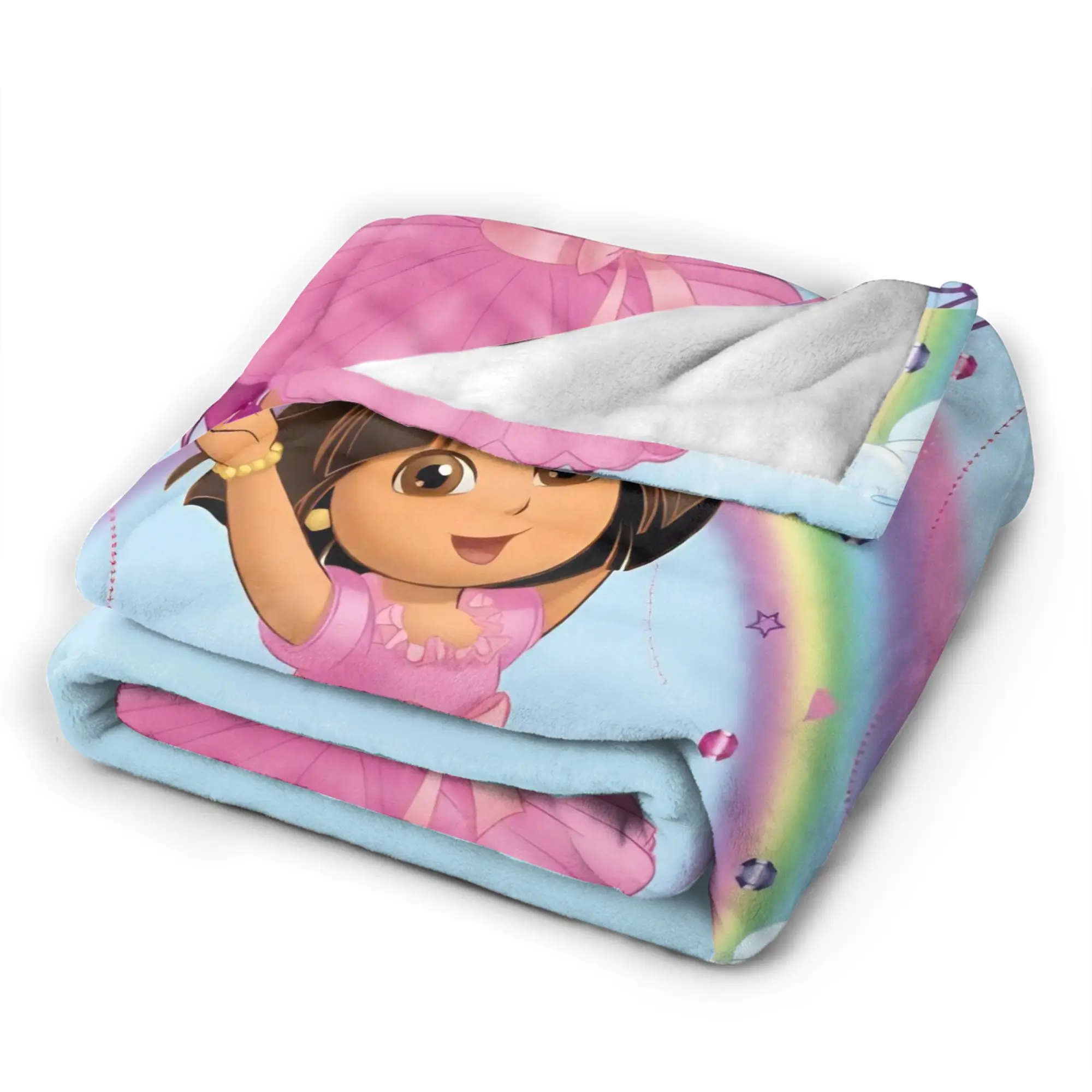 Фото Теплое одеялоДетское декоративное одеяло с рисунком D-Dora The E-Explorer Adventure, удобное одеяло для улицы, дивана-кровати №5