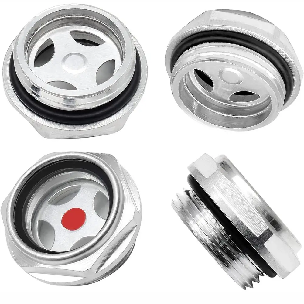 

Air Compressor Oil Sight Glass Aluminum Alloy G1\" Thread Pump Silver Tempered Glass 54 Grams And High Quality
