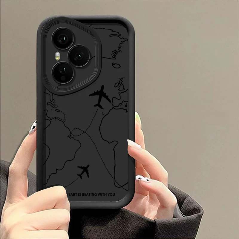 Фото Мягкий чехол из ТПУ с рисунком Air Route для Honor 400 Pro 200 Pro X8c X9c Smart X6a X6b X6c Magic7 Lite, силиконовый защитный чехол №4