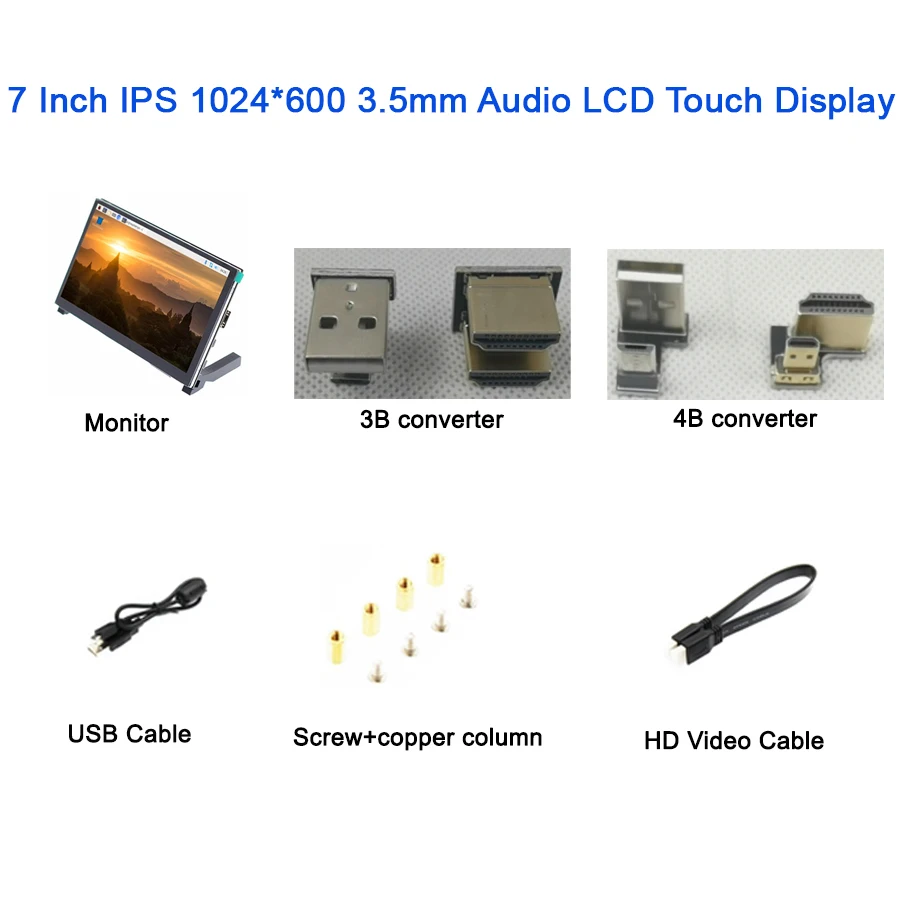 AIDA64 10inch IPS LCD Screen Display Touch HD-MI Module 1024*600 for Raspberry Pi 3 Pi4 PC monitor 3D Printer orange pi enlarge