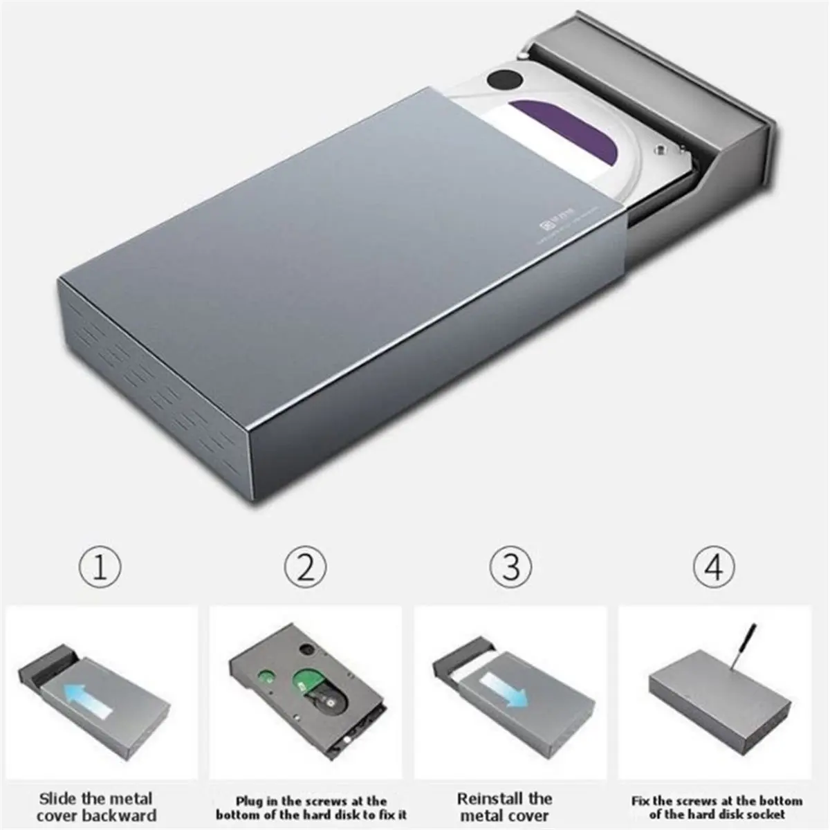 Фото Внешний корпус для жесткого диска USB 3.0 на SATA 6 Гбит/с для 3,5-дюймовых HDD/SSD, поддержка UASP, функция автоматического перехода в спящий режим, вилка стандарта ЕС №5